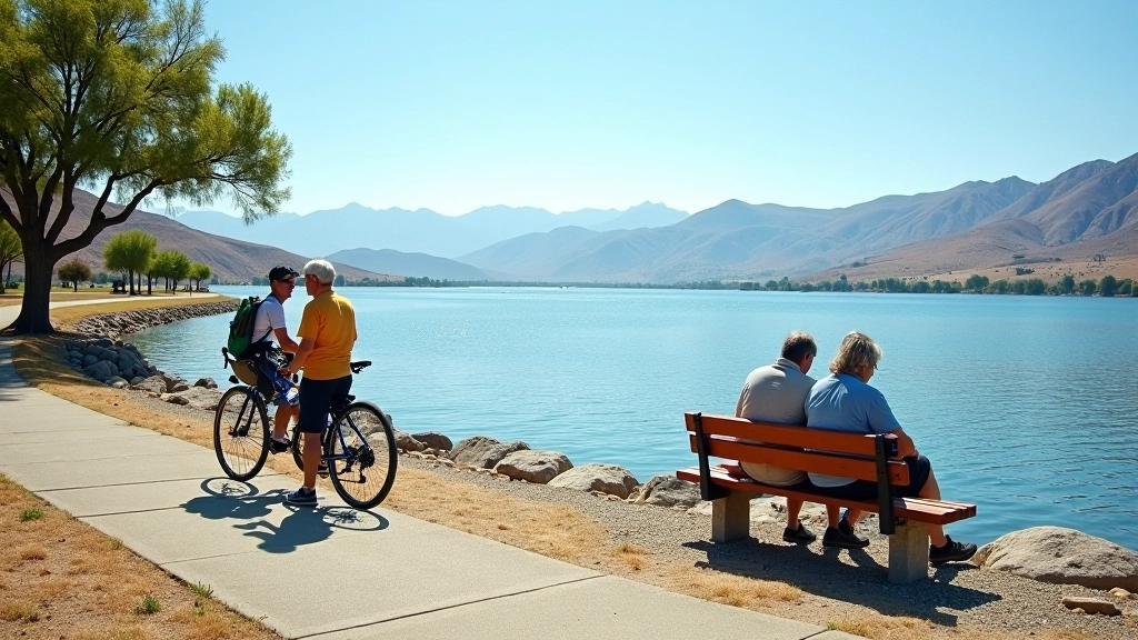 Osoyoos Lake with scenic rest stop